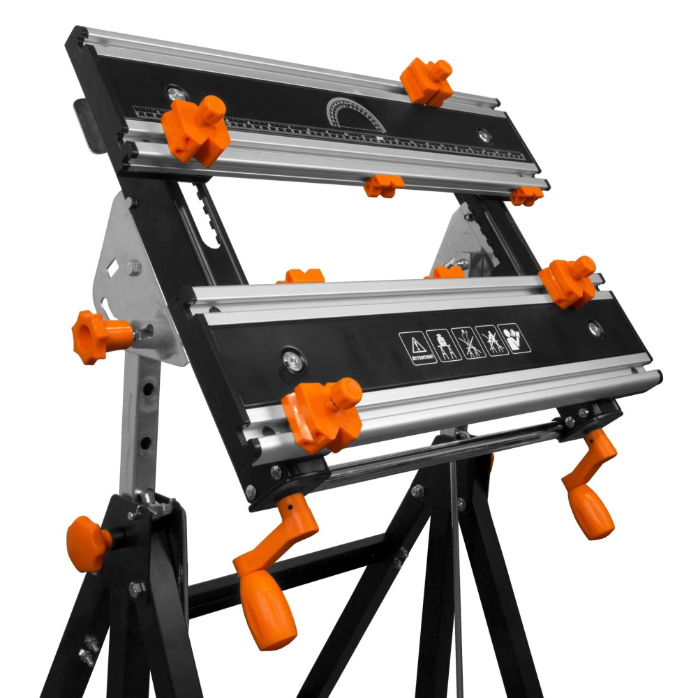 WEN 24-Inch Height Adjustable Tilting Steel Portable Work Bench and Vise with 8 Sliding Clamps - Image 4