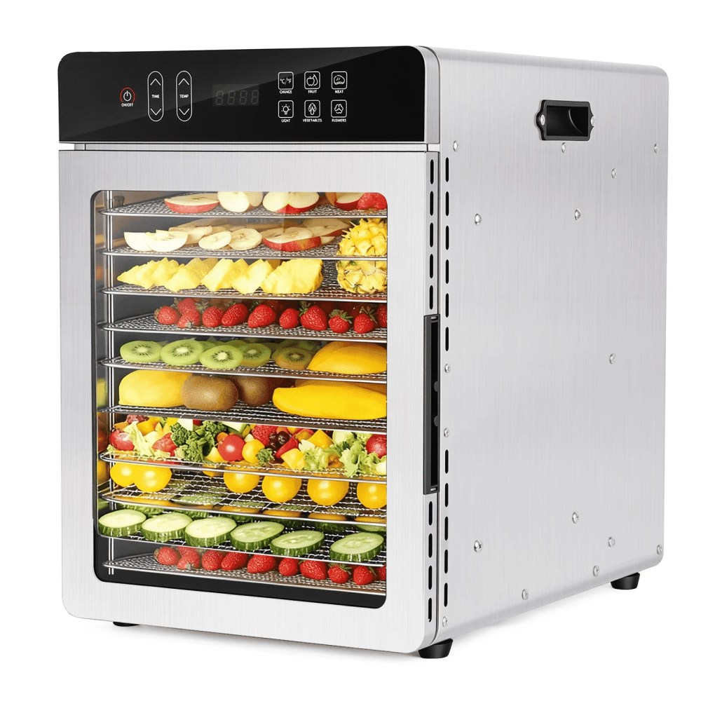 800W Food Dryer With 10 Trays -86" 194" HAdjustable Temperature And 24-Hour Timer,Smart Fruit And Vegetable Dehydrator For Making Healthy Snacks,Jerky,And Dried Fruit