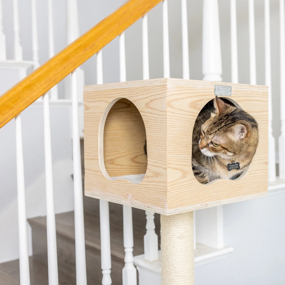 Armarkat 69-in Cat Tree & Condo Scratching Post Tower, Wood - Image 8