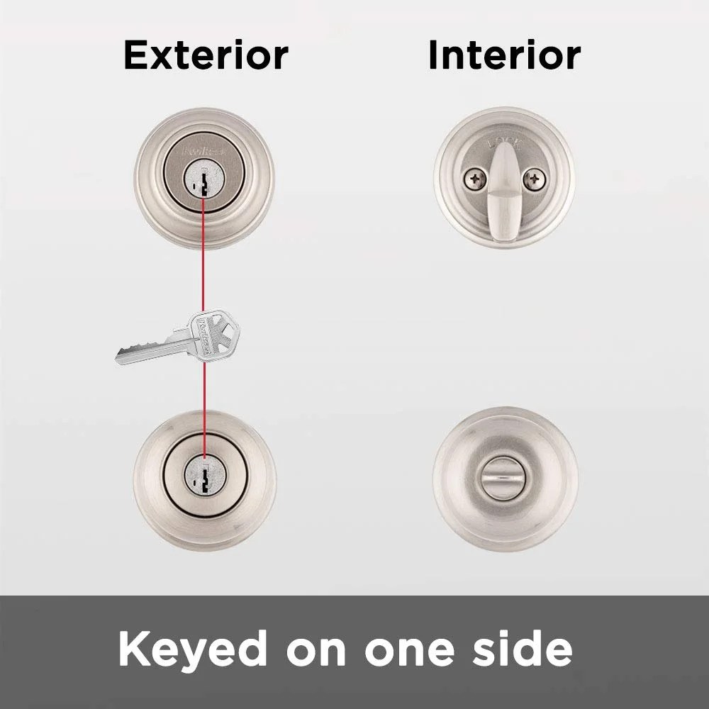 991 Juno Keyed Entry Knob and Single Cylinder Deadbolt Combo Pack featuring SmartKey in Satin Nickel - Image 6