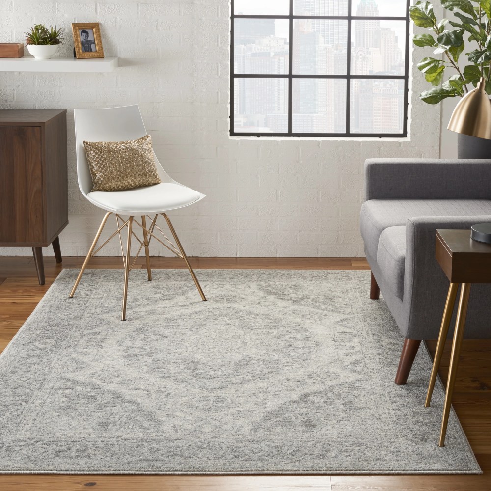 Nourison Tranquil Persian Ivory/Grey 5'3" x 7'3" Area Rug, (57)