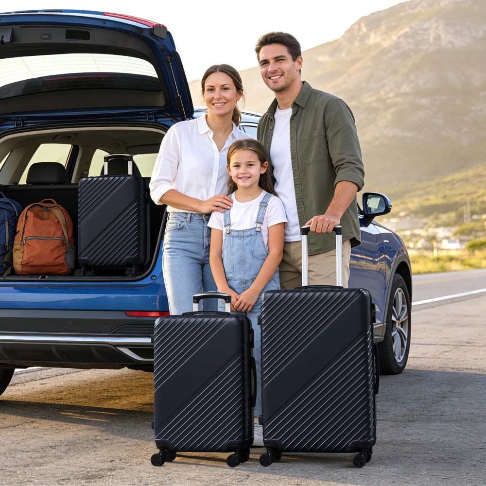 HOUSNIFLEX 3 Piece Luggage Set (20/24/28 Inch),Lightweight Expandable Suitcases with TSA Lock & 360'Spinner Wheels,Black - Image 4
