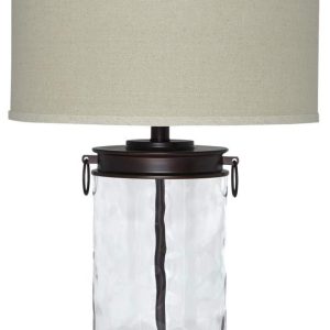 Signature Design by Ashley Casual Tailynn Table Lamp Clear/Bronze Finish