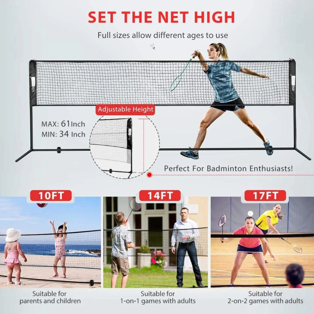 VIVOHOME Portable Badminton Net Set for Kid's Volleyball Soccer Tennis Pickleball - Image 4