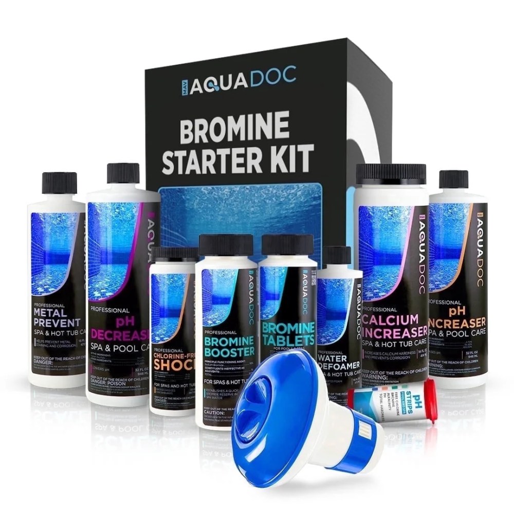 AquaDoc Hot Tub Chemicals Starter Kit-Bromine & pH Control for Spa and Inflatable Hot Tubs