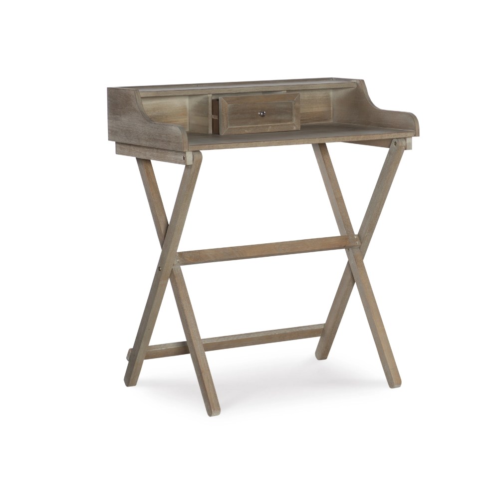 Linon Coy Folding Desk,34.25" Tall,Rustic Brown Finish - Image 4