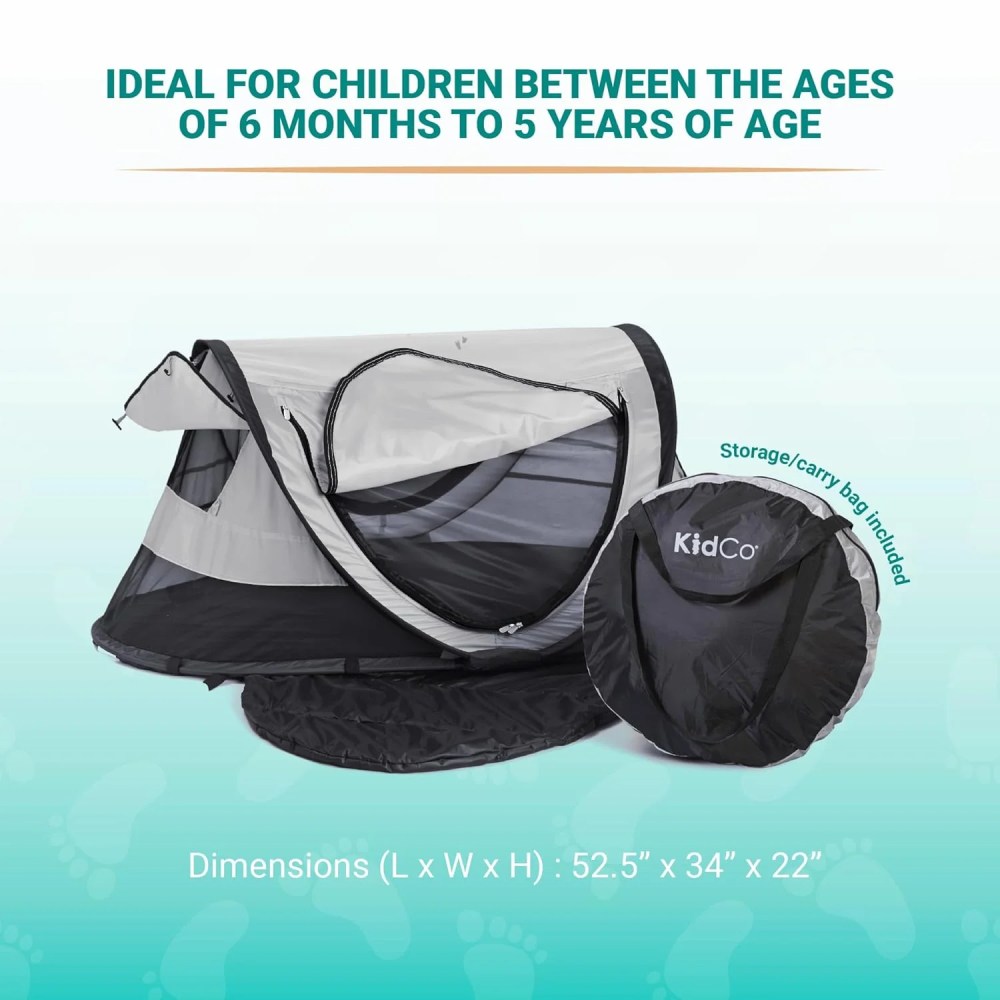 KidCo P4012 - Peapod Plus Portable Mesh Baby Toddler Travel Tent & Storage Bag, Play Tent, Pack and Play, Extra Room, Ages 6 Months - 5 Years (Midnight) - Image 5