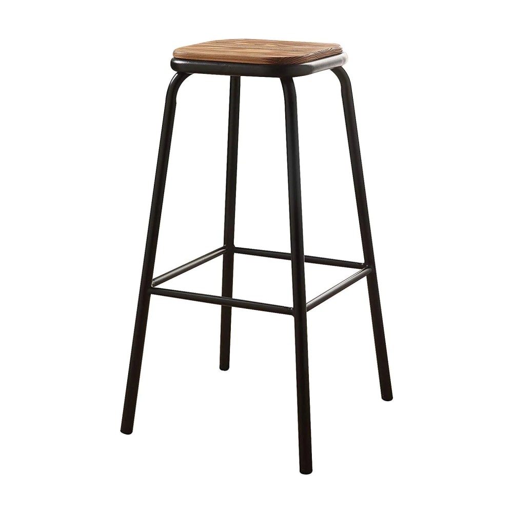 ACME 72387 Scarus Bar Stool, Natural & Black