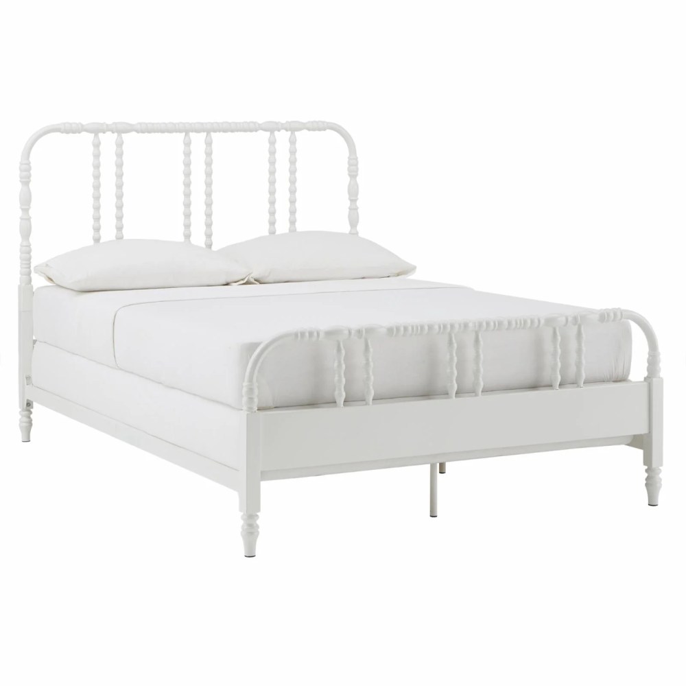 Weston Home Leona Metal Spool Panel Full Bed,White