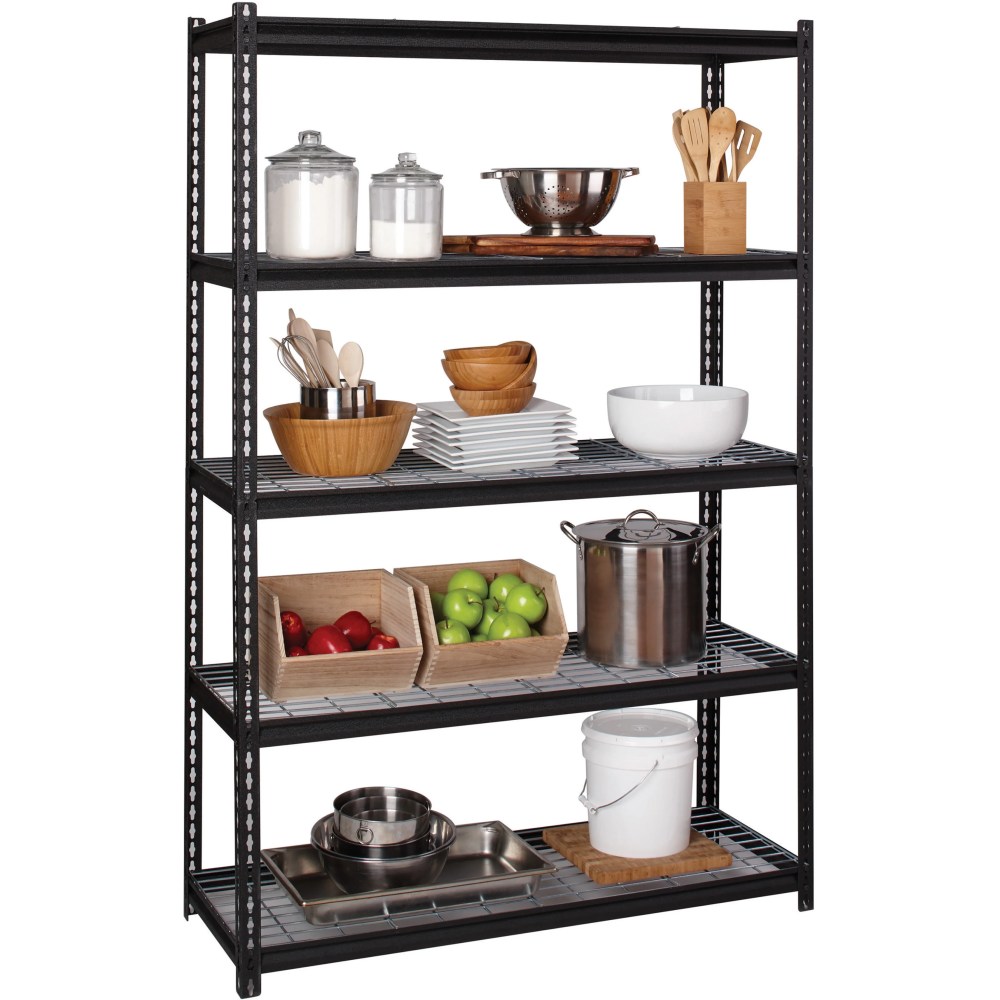 Lorell, Wire Deck Shelving, 1 Each, Black - Image 7