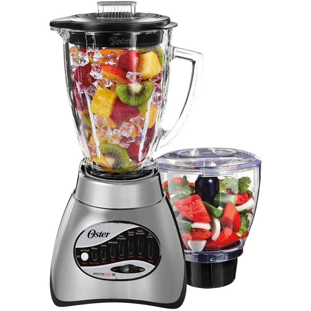 Oster Classic Series 16-Speed Blender Plus Food Chopper,Glass Jar,Brushed Nickel - Image 3