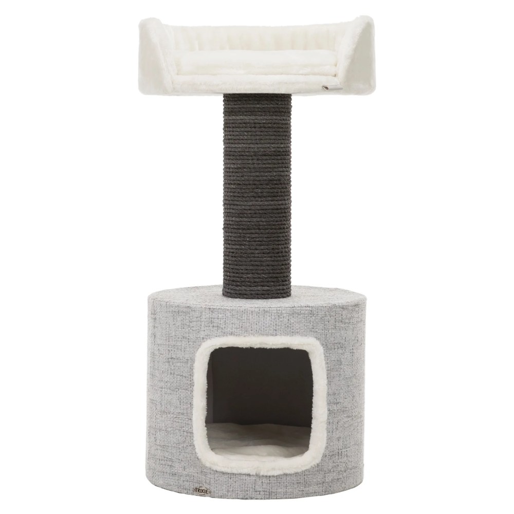 TRIXIE Fonda XXL Sisal & Plush 2-Level 39" Cat Tree with Scratching Post & Condo,  Gray