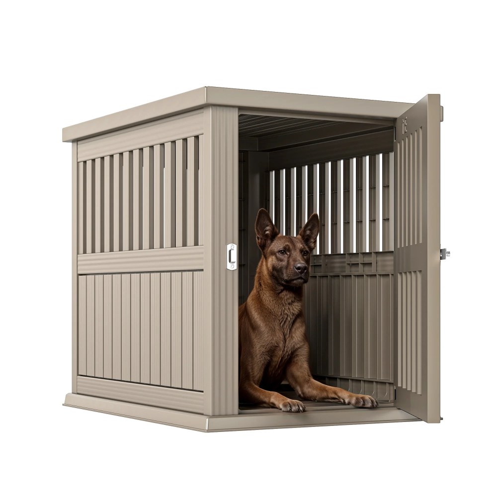 Dextrus Pet Dog Crate Furniture End Table, Waterproof Indoor Kennel for Small to Medium Dogs, Brown - Image 8