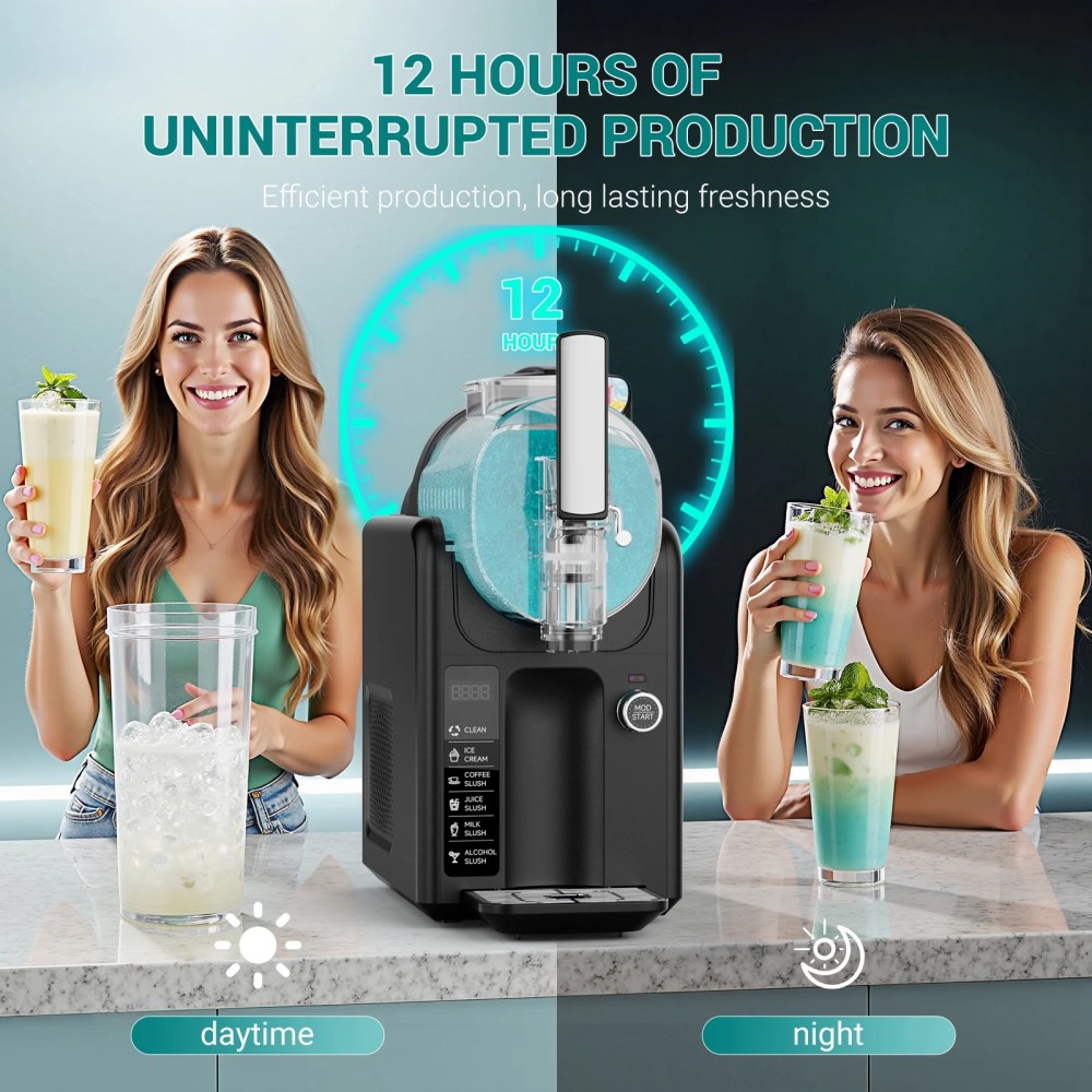 Joreek Slushie Machine 85 fl oz, Slushy Margarita Machine 5-in-1 Frozen Drink & Ice Cream Maker,LED Touch ,Rinse,No Ice Needed,Slushy Maker for Milkshakes,Smoothie,Frappes - Image 9