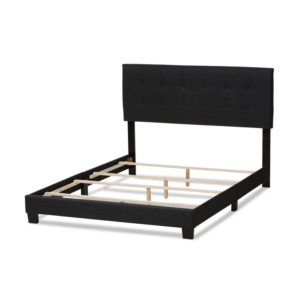 Baxton Studio Brookfield Modern and Contemporary Fabric Upholstered Grid-Tufted Full-Size Bed - Image 6