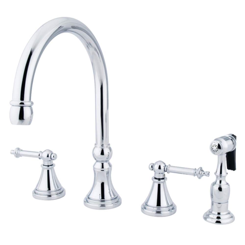 Kingston Brass KS2791TLBS Templeton Widespread Kitchen Faucet,Polished Chrome