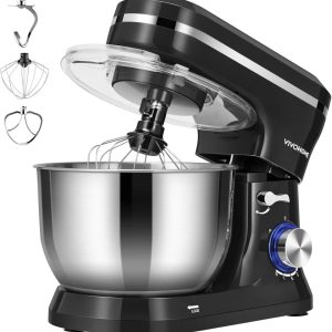 SPECSTAR 4.75 Quart Stand Mixer,8 Speed Kitchen Electric Food Mixer,Household Stand Mixer for Baking,Cake,Bread with Beater,Dough Hook,Wire Whip and Egg Separator,Black