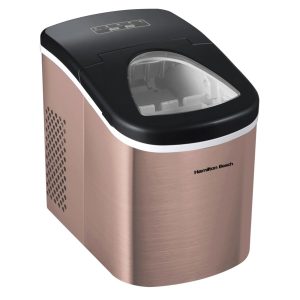 Hamilton Beach, 26 lbs. Ice Maker, HBIC3000, Led Display, Fast Ice, Copper Stainless Steel.