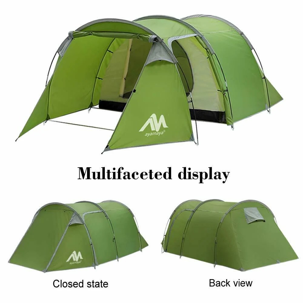 4/5 Person Family Tunnel Tent for Camping, iClover 2 Room Ultralight Backpacking Tent with Front Vestibule, Waterproof Double Layer Classic 4 Season Tents, Easy Setup for Outdoor Sports - Image 5