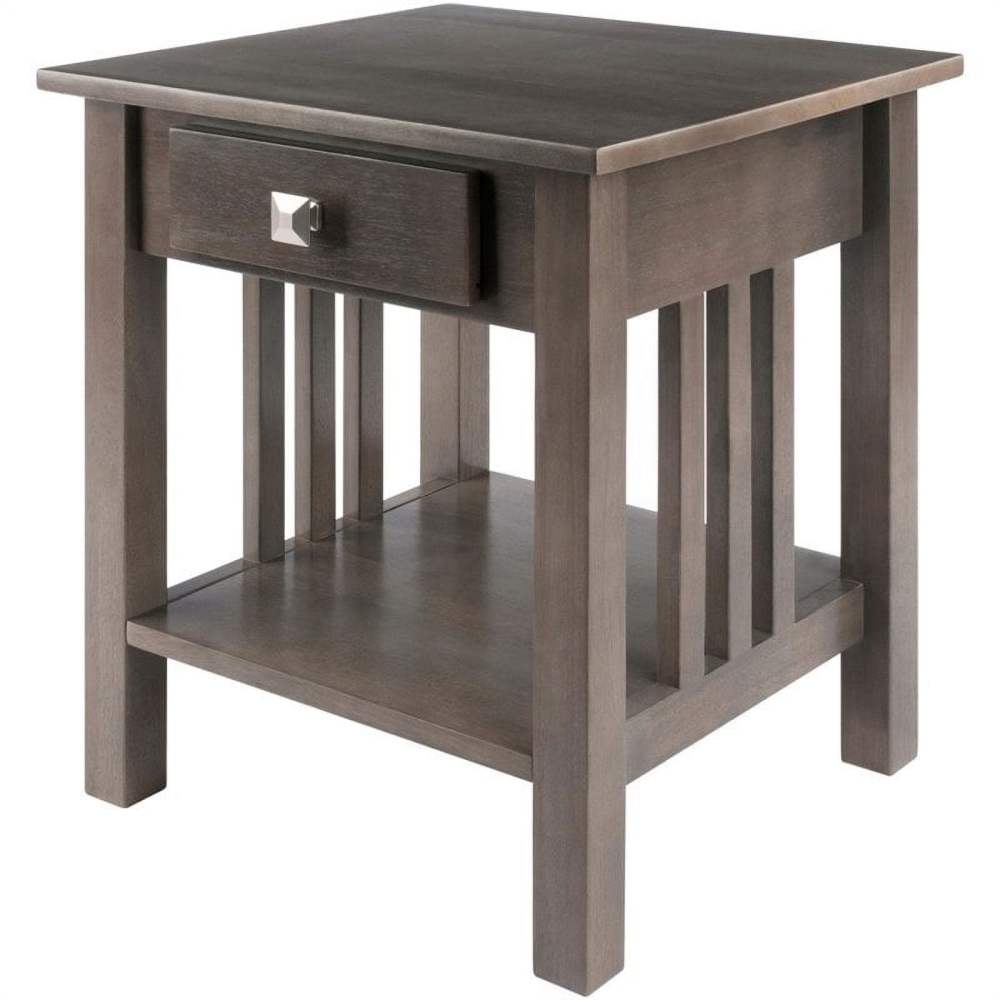 Winsome Wood Stafford End Table,Oyster Gray Finish