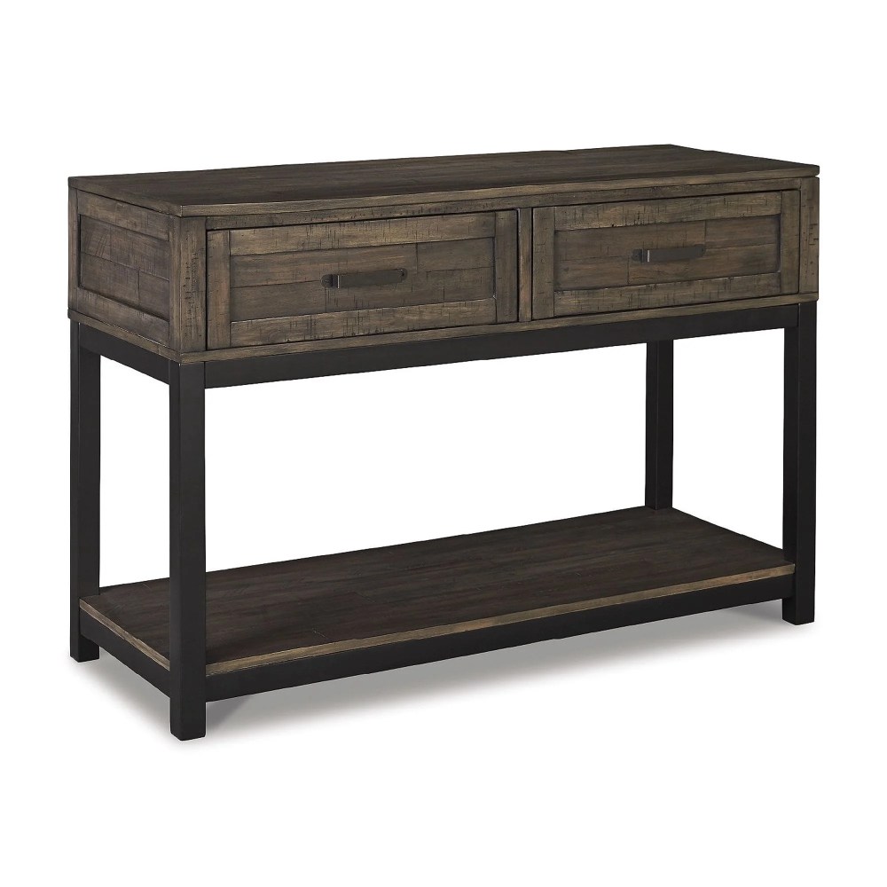 Signature Design by Ashley Johurst 2 Drawer Sofa/Console Table,Grayish Brown
