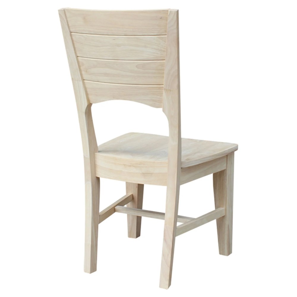 Canyon Collection Set of Two Wood Solid Back Chairs in Unfinished - Image 7