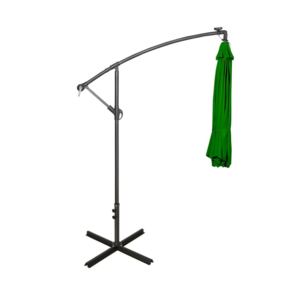 Westin Outdoor 94" Dark Green Solid Print Octagon Offset and Cantilever Patio Umbrella - Image 8
