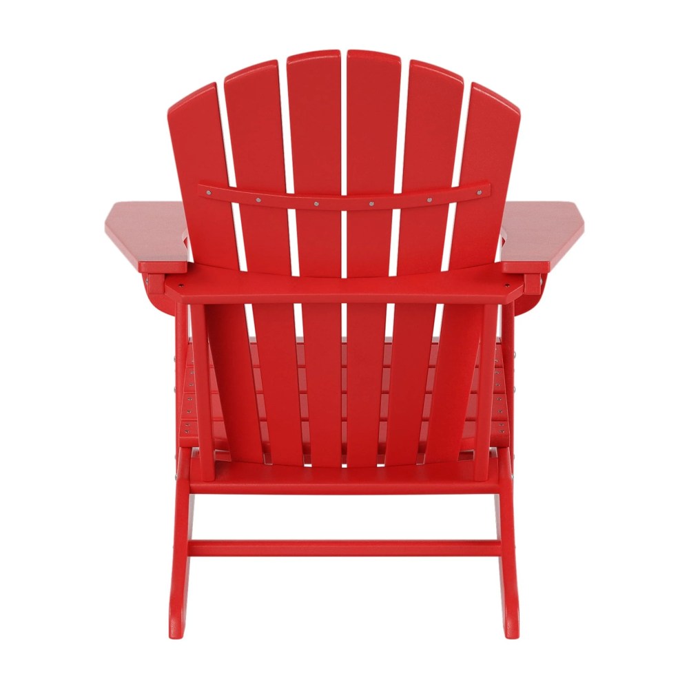 Westin Outdoor Adirondack Patio Chair with Ottoman Footrest,Red - Image 8