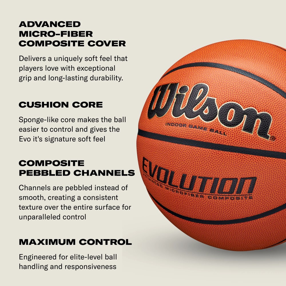 Wilson Evolution Indoor Game Basketball - Green, Size 7 - 29.5" - Image 2