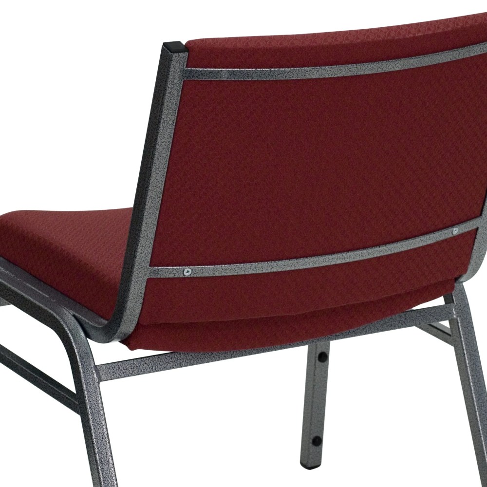 Flash Furniture 4 Pack HERCULES Series Big & Tall 1000 lb. Rated Burgundy Fabric Stack Chair - Image 3