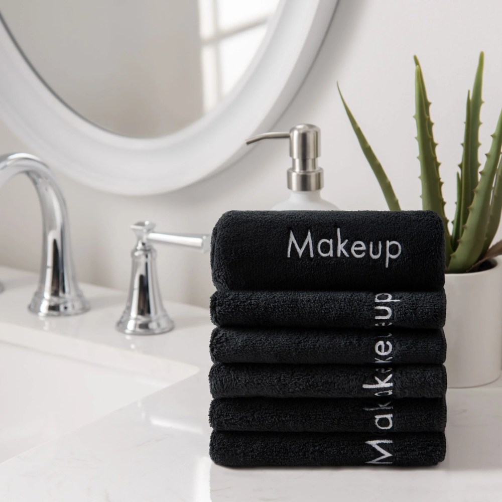 Arkwright Makeup Remover Wash Cloth - Coral Fleece Microfiber Face Towels - 13 x 13 in. - (Bulk Case of 108) Black - Image 8