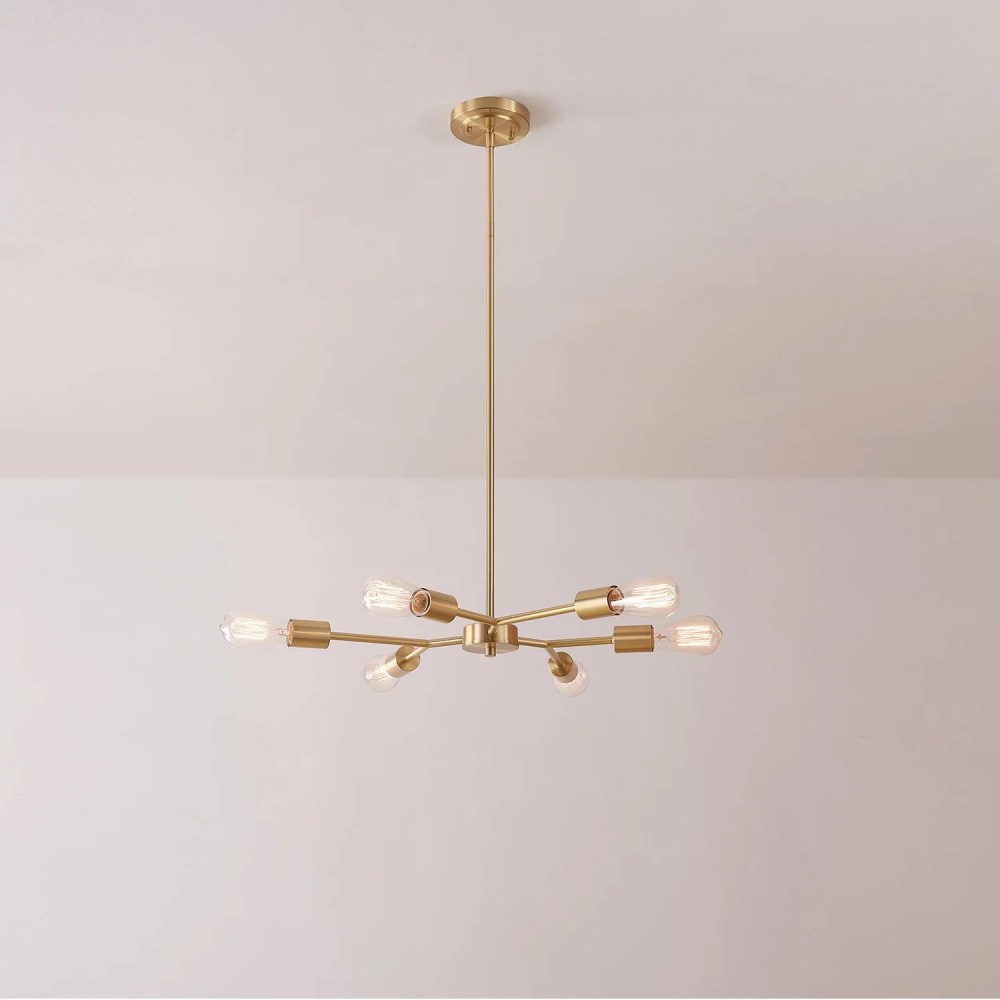 Globe Electric Tetra 6 Light Gold Chandelier, 91004450 - Image 8
