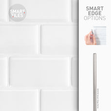 Smart Tiles Peel and Stick Backsplash,10 Adhesive Tiles,Subway White,10, 95"x9, 7" - Image 5
