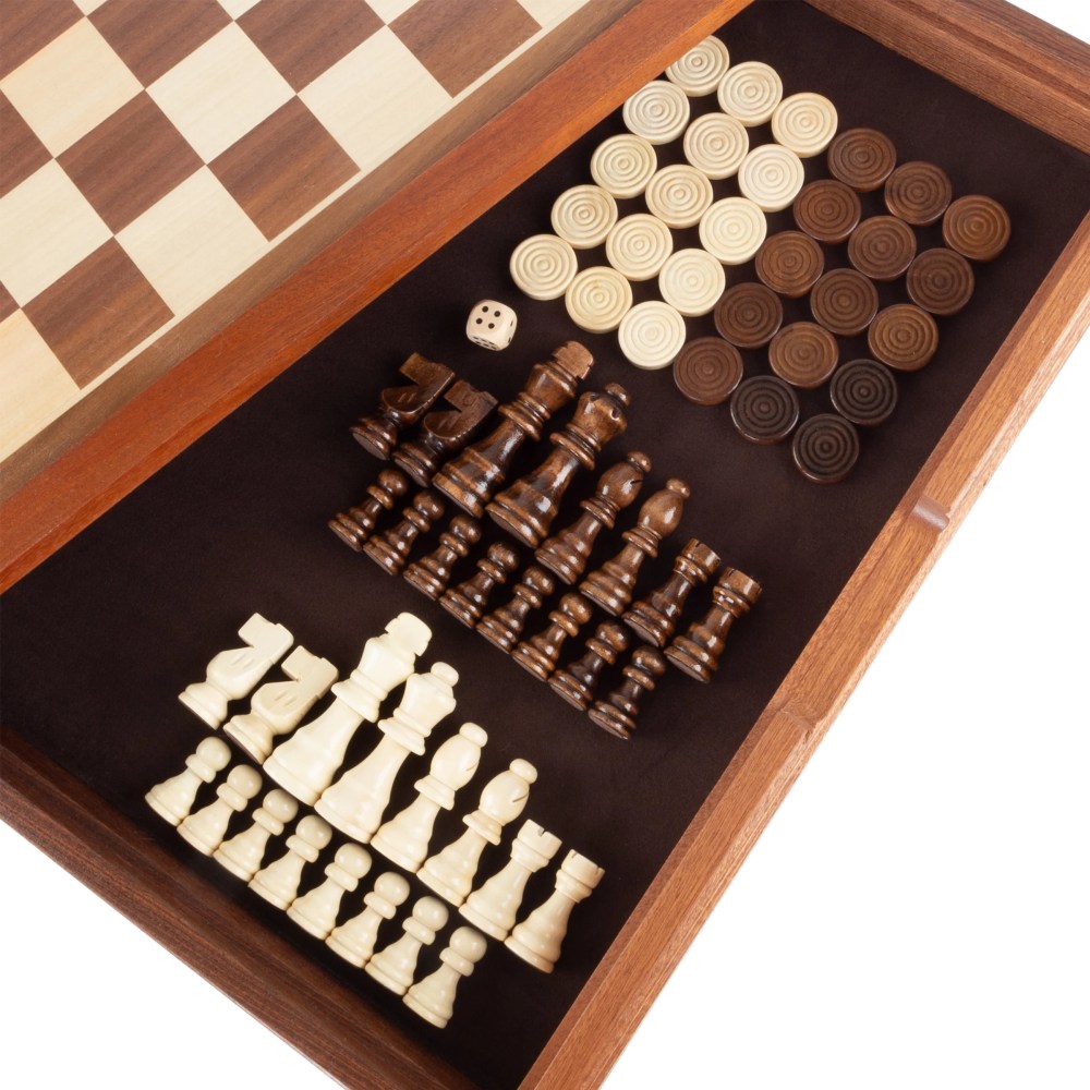 3-in-1 Reversible Game Table with Chess and Backgammon Set - Image 11