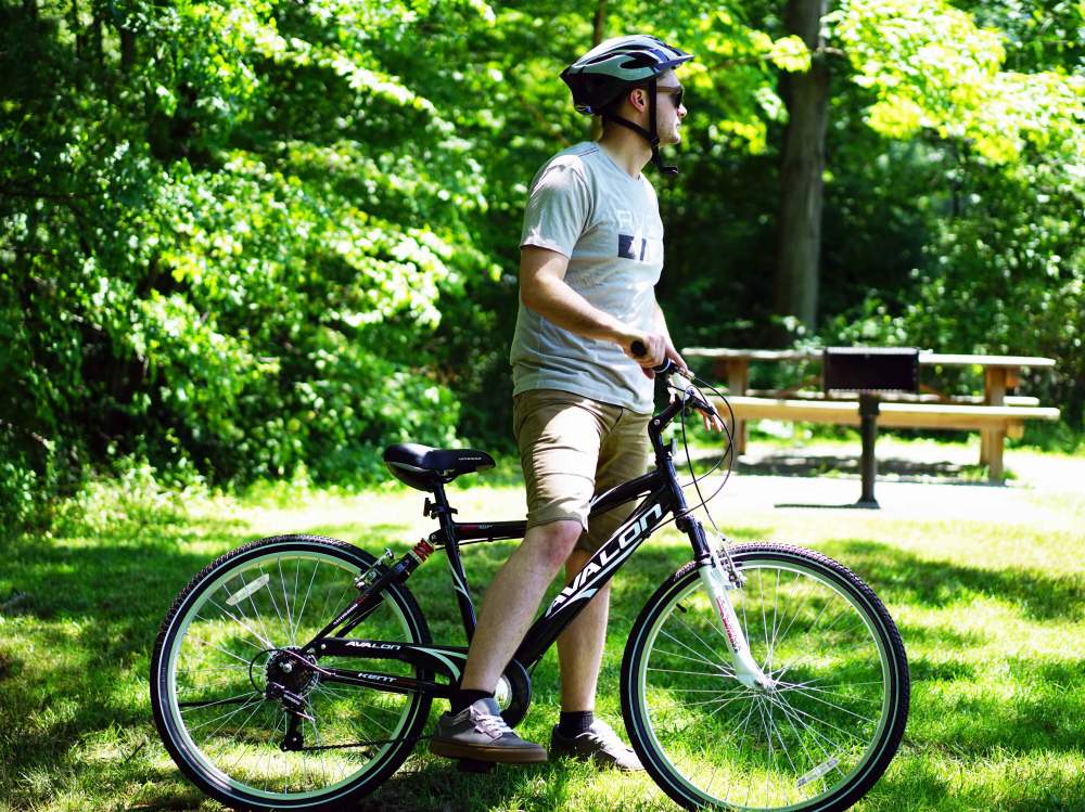 26" Kent Bicycle Avalon Comfort Men's Bike with Full Suspension, Adult Ages 13, Black - Image 3