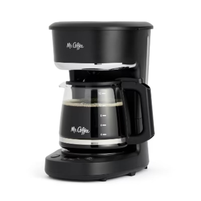 Mr. Coffee 12-Cup Programmable Coffee Maker Black: Drip Machine,Dishwasher-Safe,Electric,Paper Filter