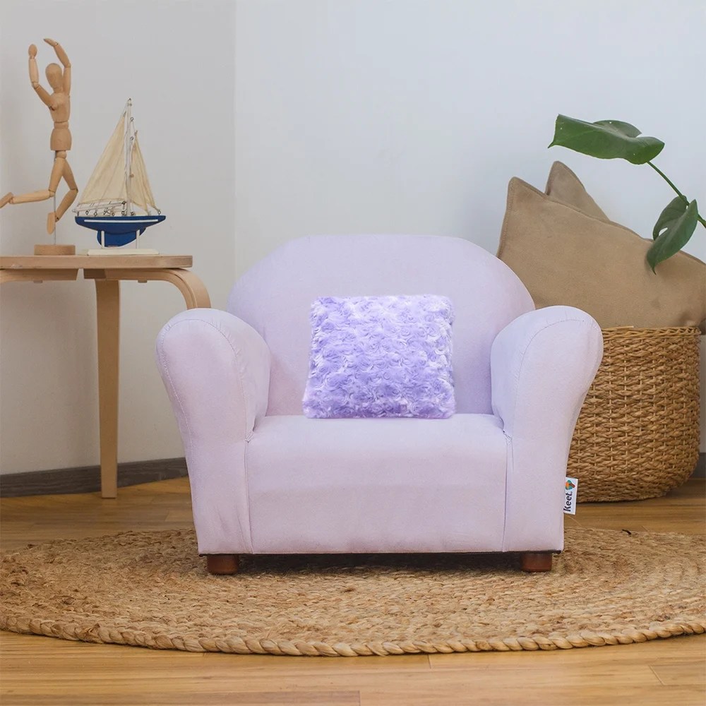 Plush Keet Children's Chair Lavander,with accent pillow