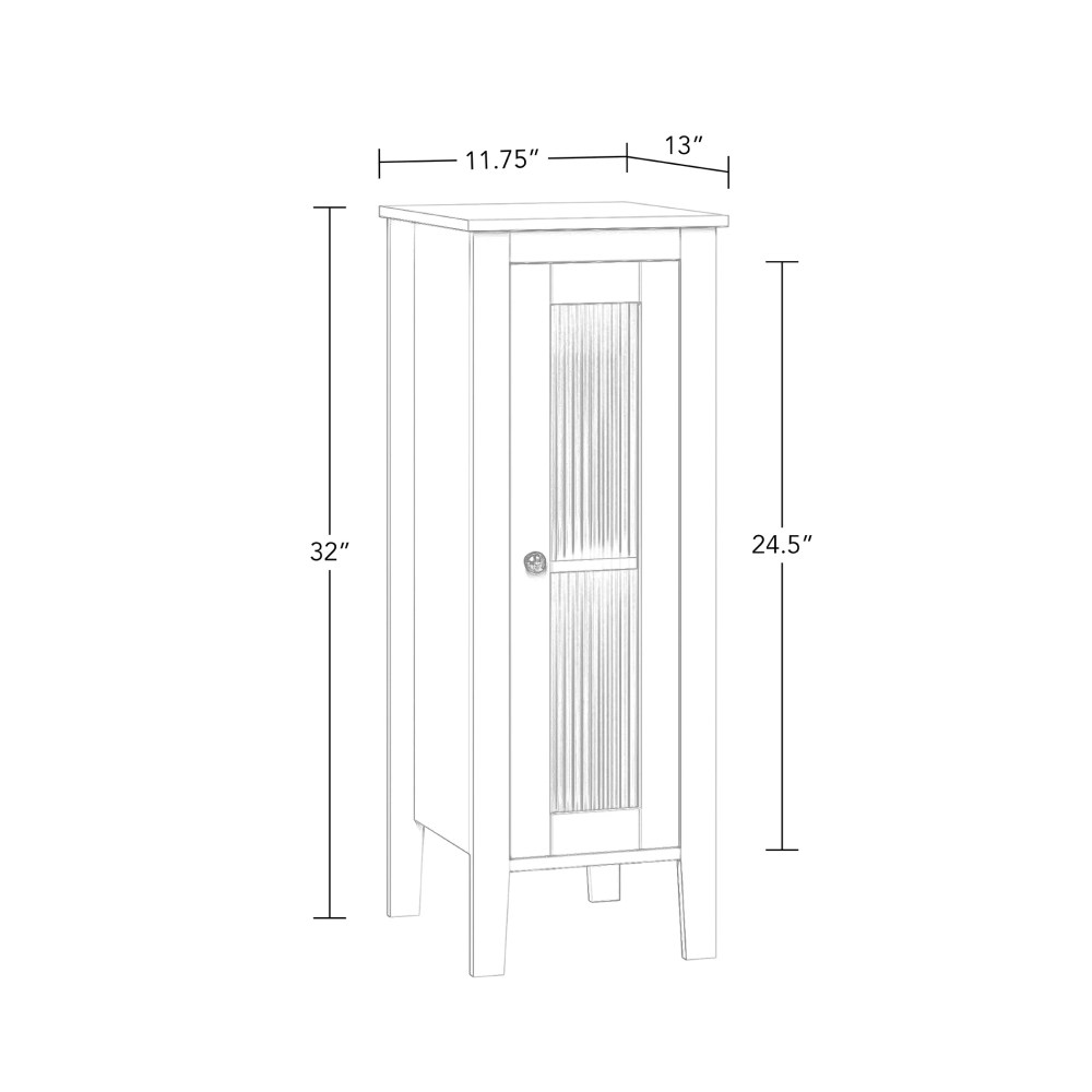 RiverRidge Prescott 1-Door Slim Bathroom Storage Cabinet and Organizer Shelf - White - Image 5