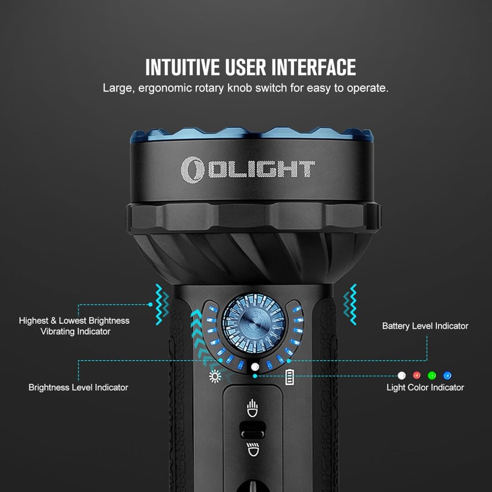 Olight Marauder Mini 7000 Lumens LED Super Bright Rechargeable Flashlight, Black - Image 9
