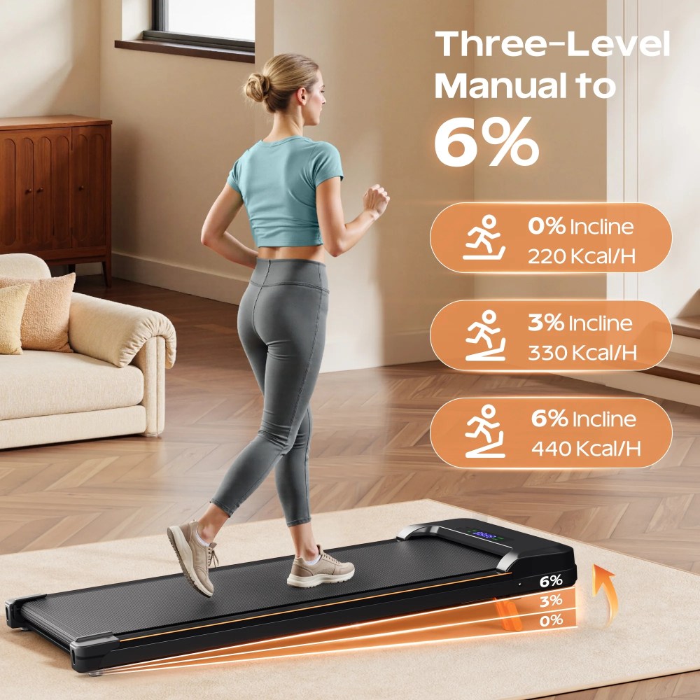 Primy Walking Pad with Incline, Portable Treadmill for Home, 4 in 1 Walking Pad Incline with Remote Control 300LB Capacity, 2.5HP Compact Treadmill with LED Display for Walking and Running - Image 6