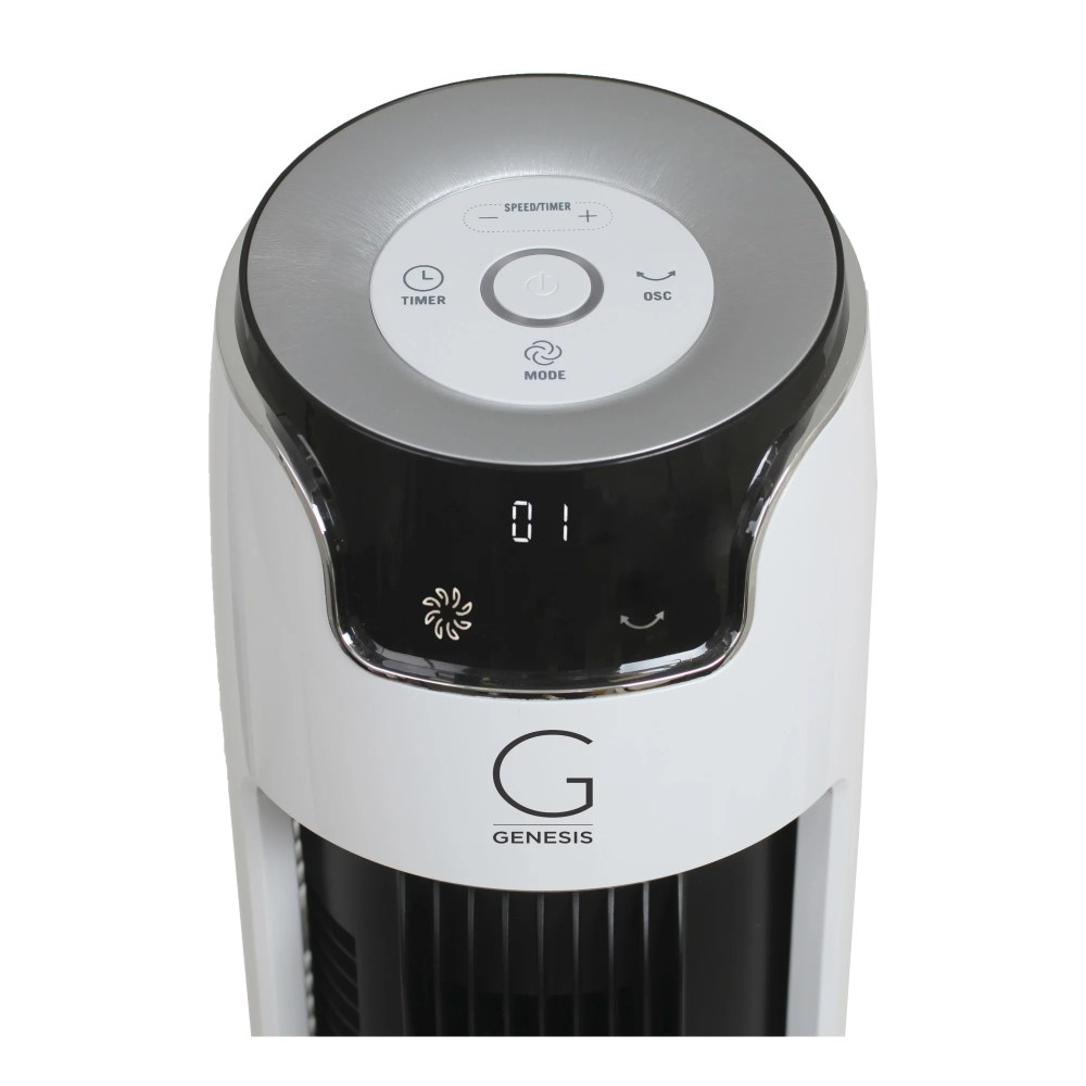 Genesis G5 Tower Fan, 43"H x 11"W x 10"D, White - Image 2