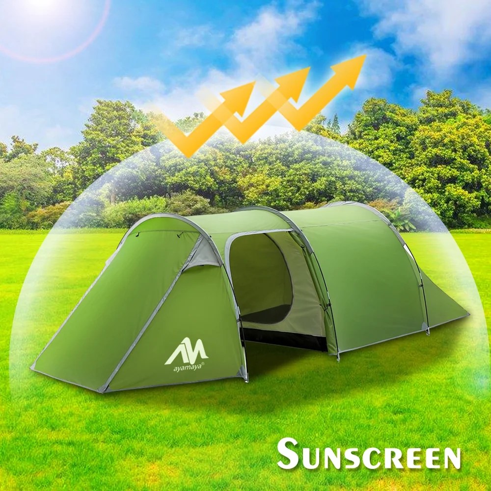 4/5 Person Family Tunnel Tent for Camping, iClover 2 Room Ultralight Backpacking Tent with Front Vestibule, Waterproof Double Layer Classic 4 Season Tents, Easy Setup for Outdoor Sports - Image 10