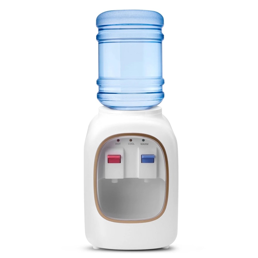Water Cooler Dispenser Top Loading Holds 3 & 5 Gallon Bottles - 3 Temperature Settings - Hot,Cold & Room Water,Countertop Perfect for Homes,Kitchens,Offices,Dorms,White