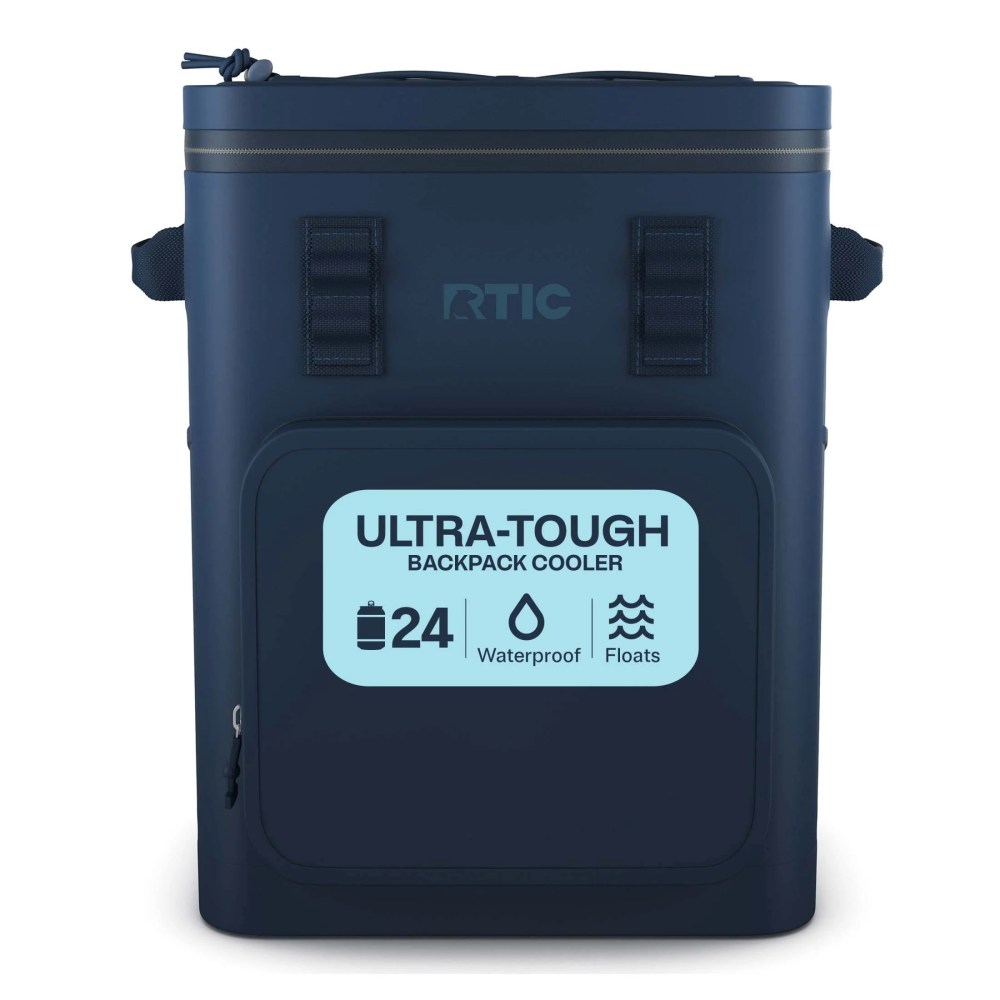 RTIC 24 Can Ultra-Tough Backpack Cooler, Leakproof, Waterproof Zipper, Navy