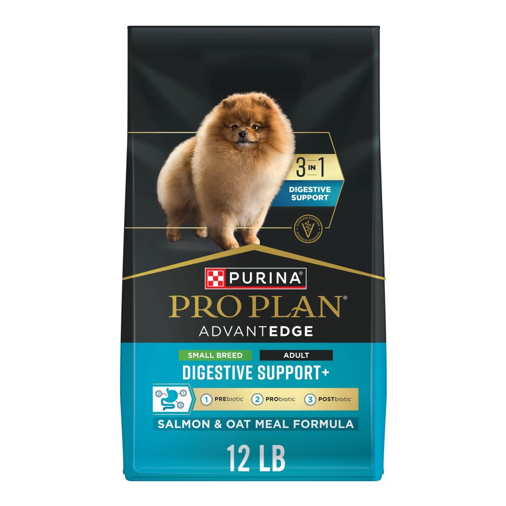 Purina Pro Plan AdvantEDGE Small Breed Digestive Support Plus Salmon and Oat Meal Formula Dry Dog Food,  12 lb Bag