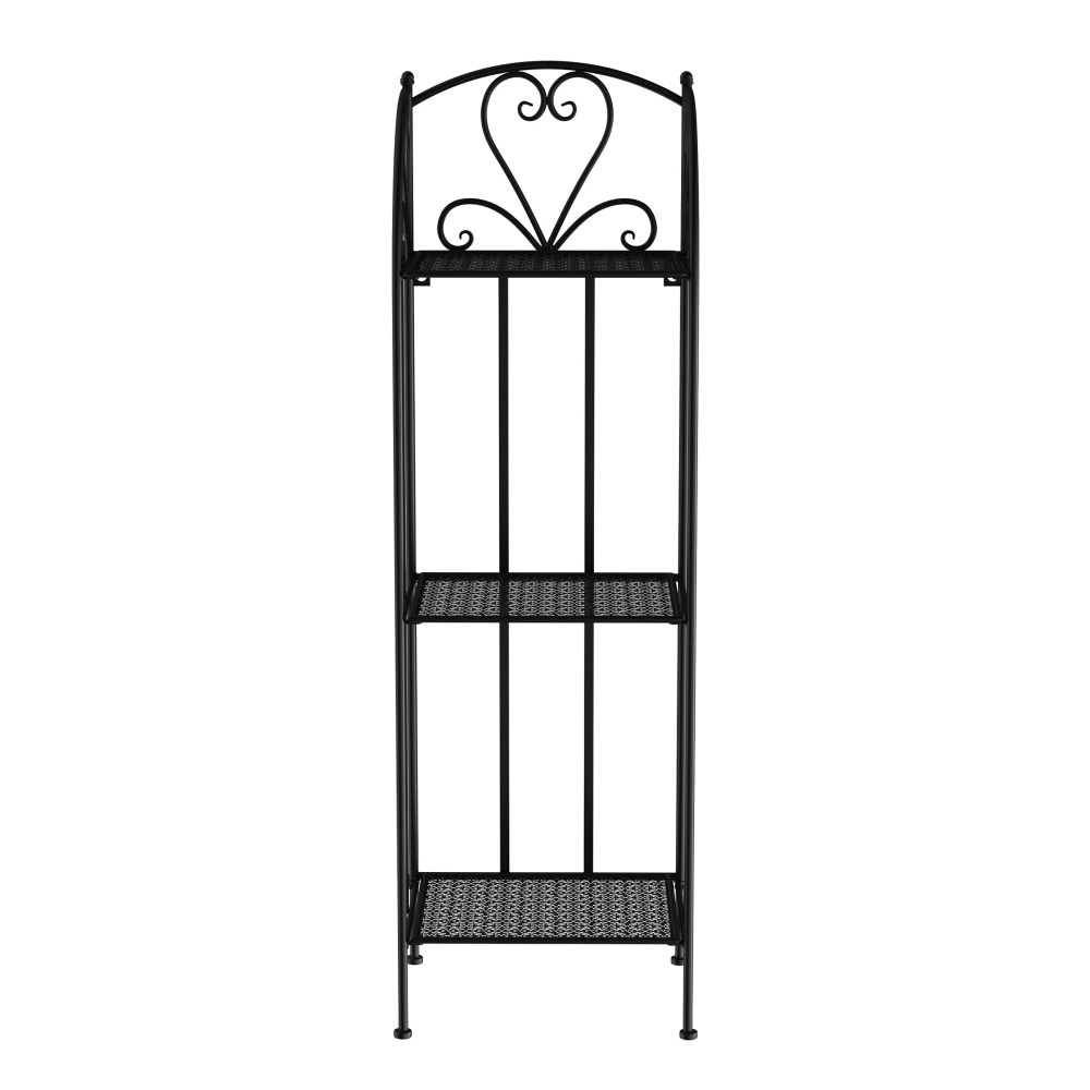 Plant Stand ' 3-Tier Vertical Shelf Indoor or Outdoor Folding Wrought Iron Metal Home and - Image 3