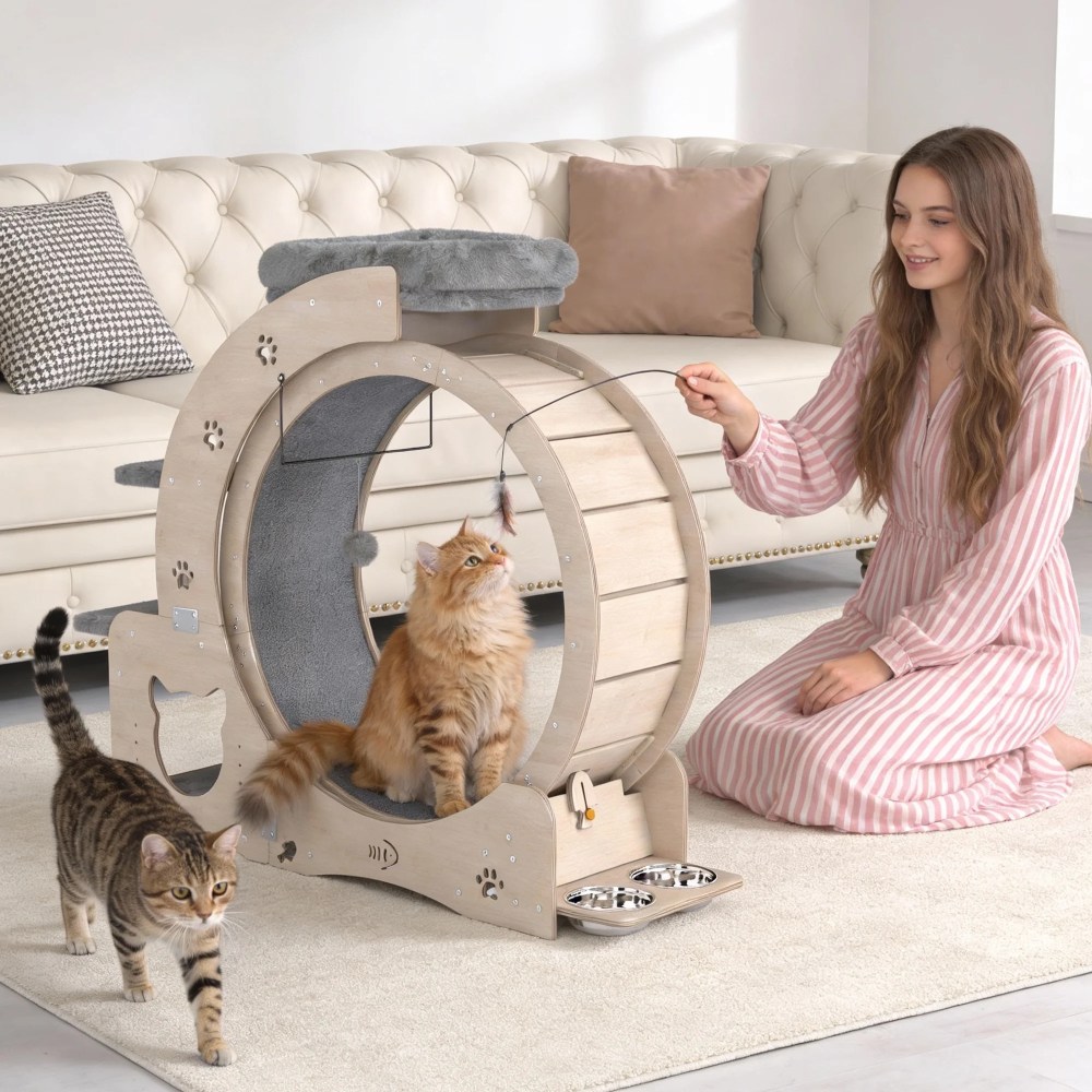 FOOWIN 7-in-1 Cat Exercise Wheel, 40" Cat Running Wheel for Indoor Cats - Image 8