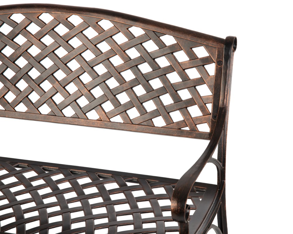 Antique Bronze Cast Aluminum Patio Bench - Image 5