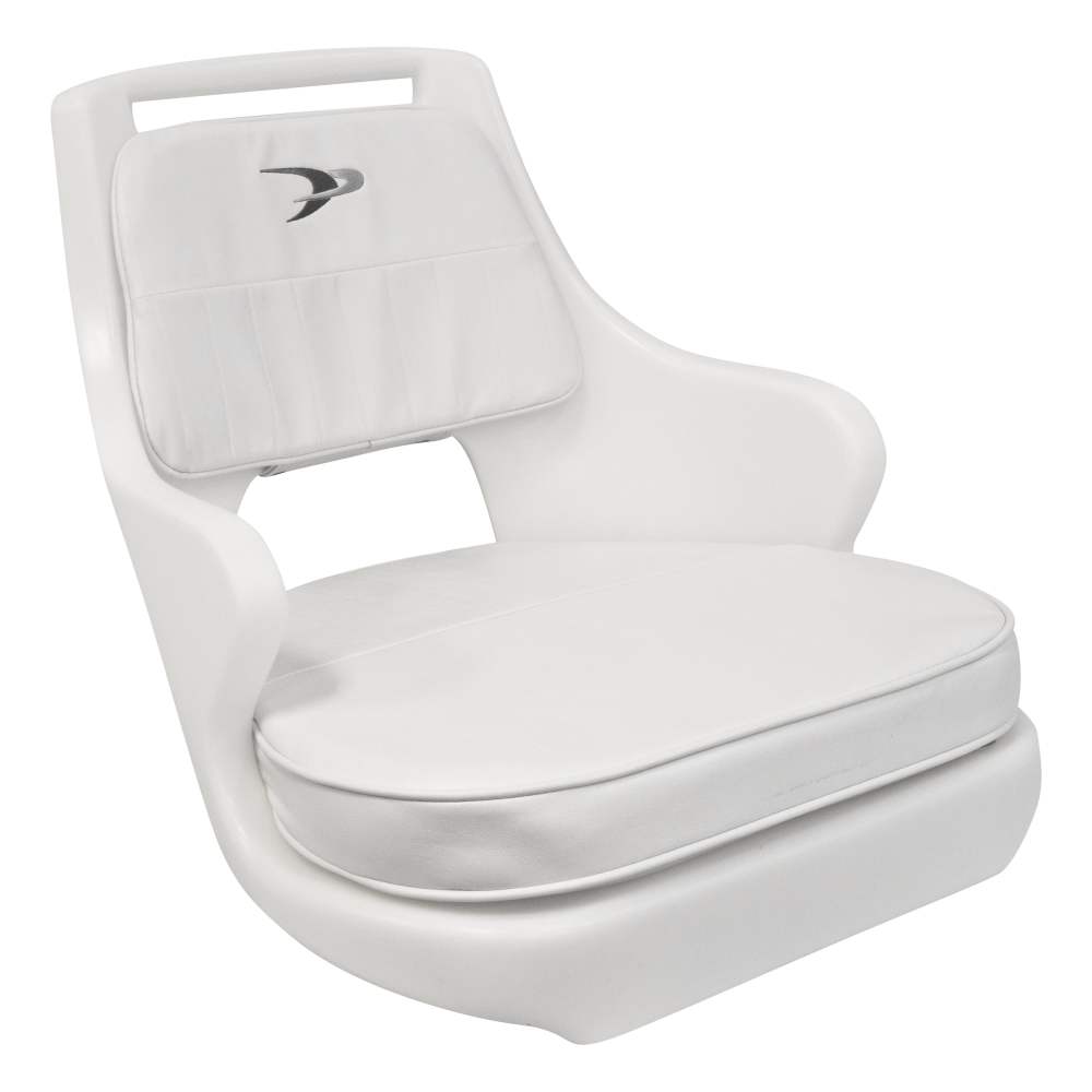 Wise 8WD015-3-710 Standard Compact Pilot Chair with Cushions and Mounting Plate,  White