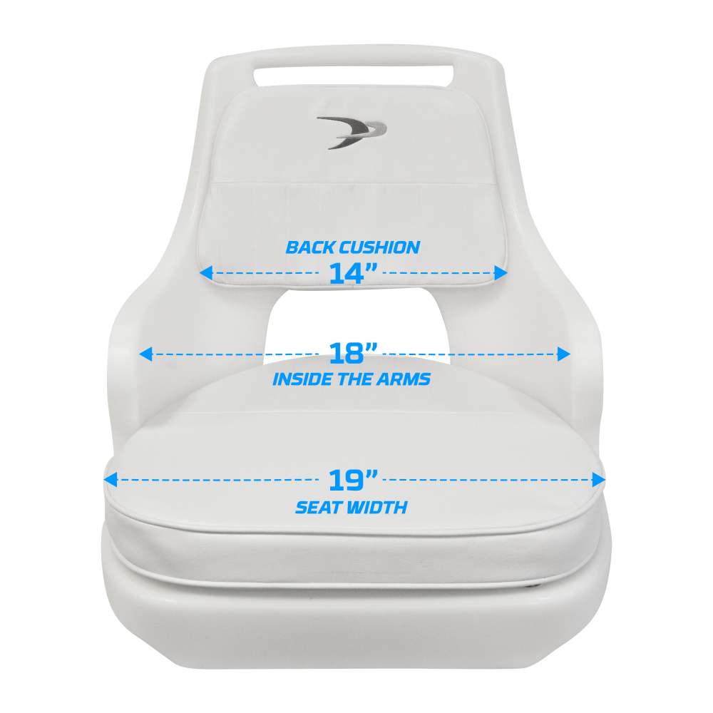 Wise 8WD015-3-710 Standard Compact Pilot Chair with Cushions and Mounting Plate, White - Image 3